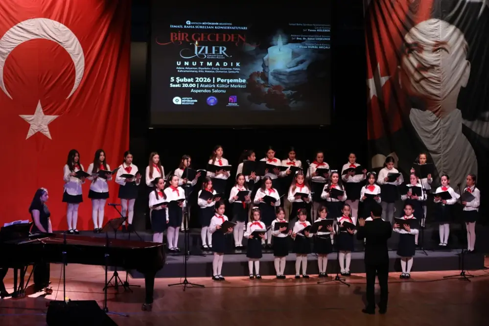 Antalya’da 6 Şubat Deprem Şehitleri Çocuk Koroları Konseriyle Anıldı